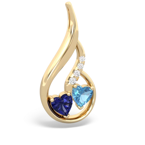 lab sapphire-blue topaz keepsake swirl pendant