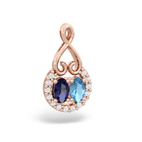 lab sapphire-blue topaz love nest pendant