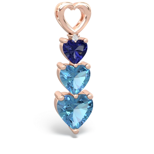 lab sapphire-blue topaz three stone pendant