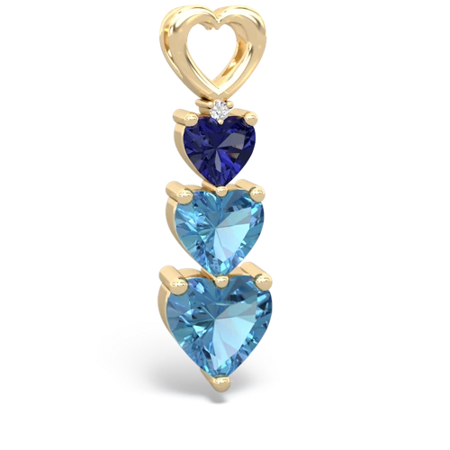 Lab Sapphire Lab Created Sapphire with Genuine Swiss Blue Topaz and Genuine Opal Past Present Future pendant Pendant