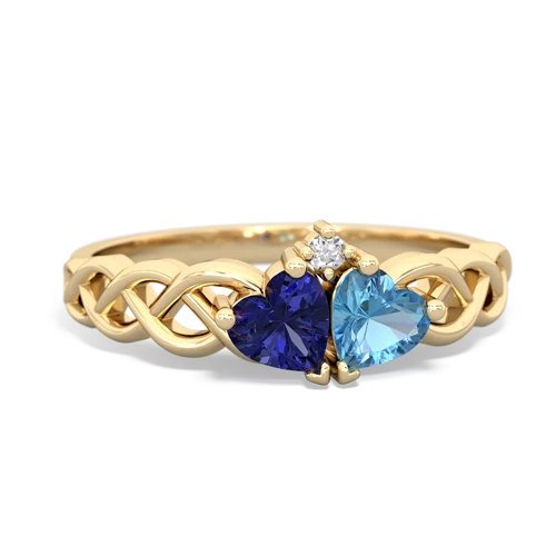 lab sapphire-blue topaz celtic braid ring