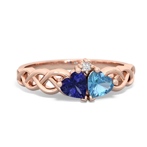 lab sapphire-blue topaz celtic braid ring