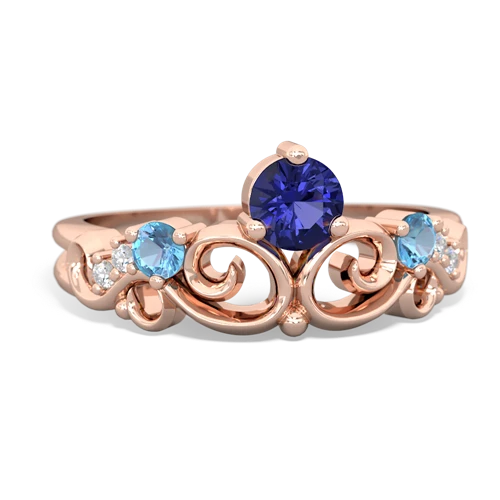 Lab Sapphire Lab Created Sapphire with Genuine Swiss Blue Topaz and Genuine Citrine Crown Keepsake ring Ring