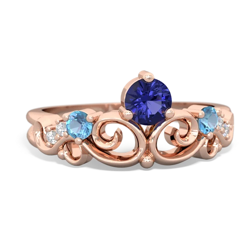 lab sapphire-blue topaz crown keepsake ring