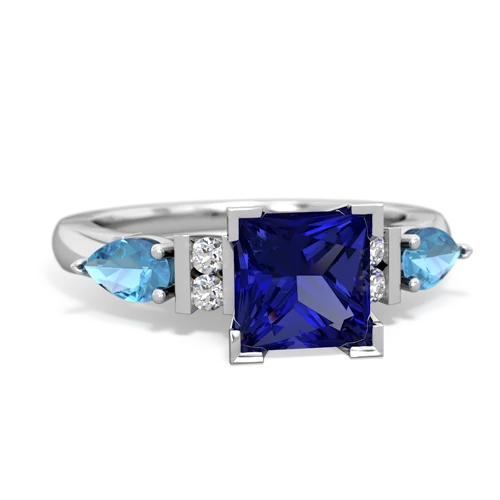 Lab Sapphire Lab Created Sapphire with Genuine Swiss Blue Topaz and  Engagement ring Ring