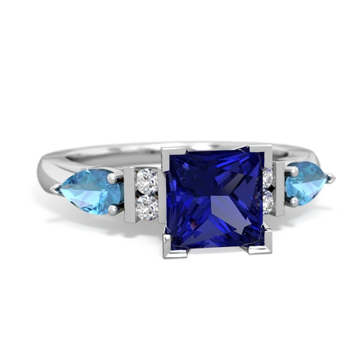 lab sapphire-blue topaz engagement ring