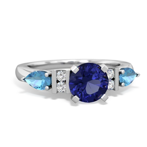 lab sapphire-blue topaz engagement ring