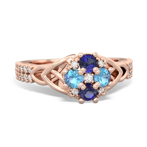 lab sapphire-blue topaz engagement ring