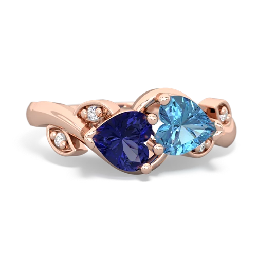 lab sapphire-blue topaz floral keepsake ring