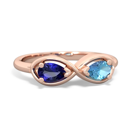 lab sapphire-blue topaz infinity ring