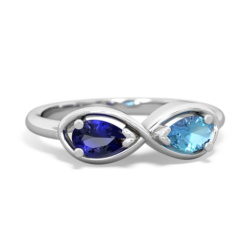 Lab Sapphire Lab Created Sapphire with Genuine Swiss Blue Topaz Infinity ring Ring