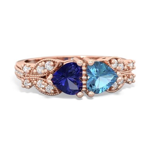 lab sapphire-blue topaz keepsake butterfly ring