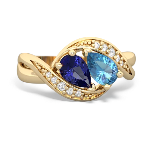 Lab Sapphire Lab Created Sapphire with Genuine Swiss Blue Topaz Summer Winds ring Ring
