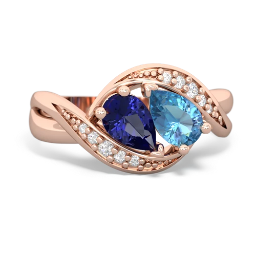 lab sapphire-blue topaz keepsake curls ring