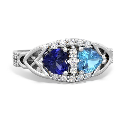 lab sapphire-blue topaz keepsake engagement ring