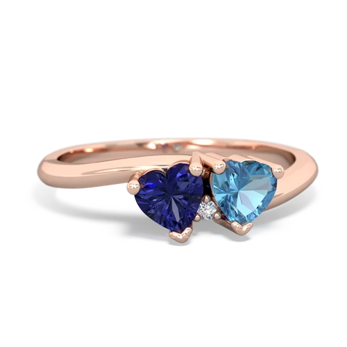 lab sapphire-blue topaz sweethearts promise ring