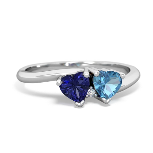 lab sapphire-blue topaz sweethearts promise ring