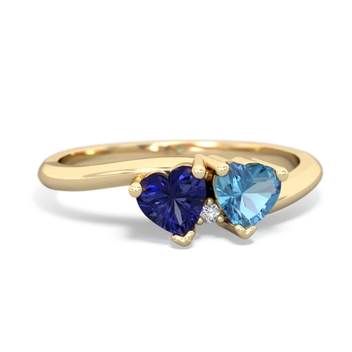 lab sapphire-blue topaz sweethearts promise ring