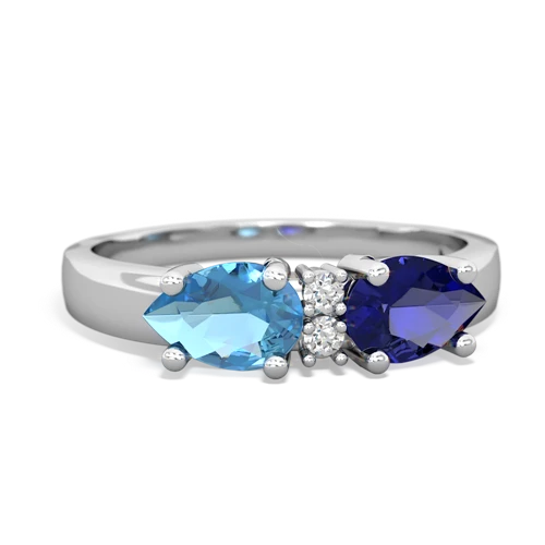 lab sapphire-blue topaz timeless ring