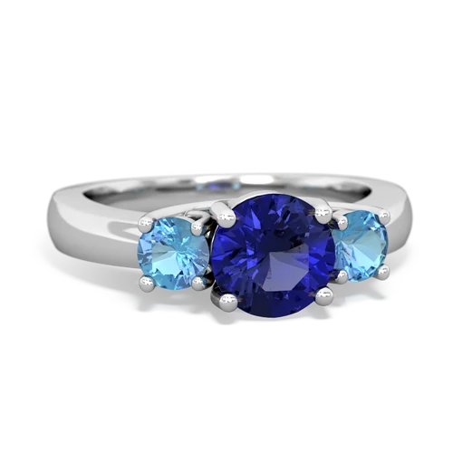 lab sapphire-blue topaz timeless ring