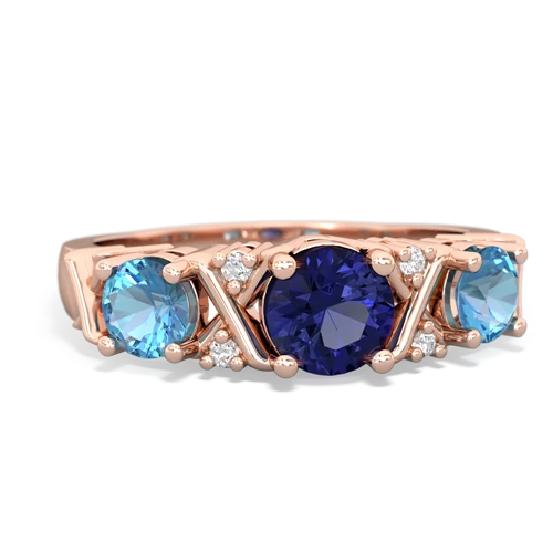 lab sapphire-blue topaz timeless ring