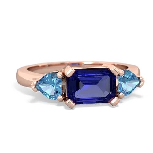 lab sapphire-blue topaz timeless ring