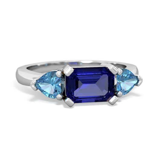 lab sapphire-blue topaz timeless ring