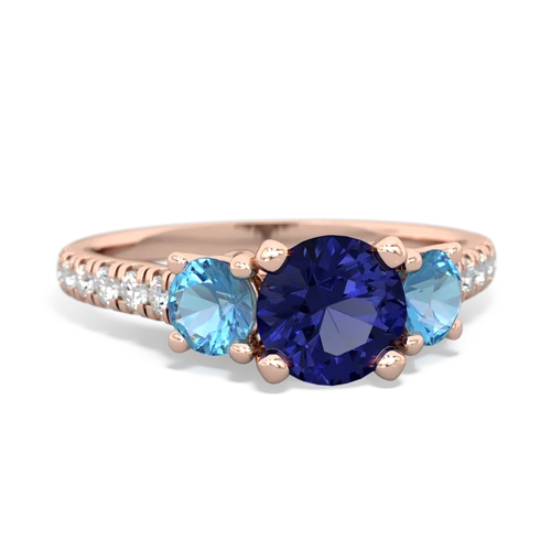 lab sapphire-blue topaz trellis pave ring