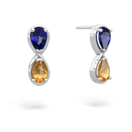 lab sapphire-citrine infinity earrings