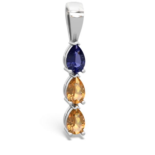 lab sapphire-citrine three stone pendant