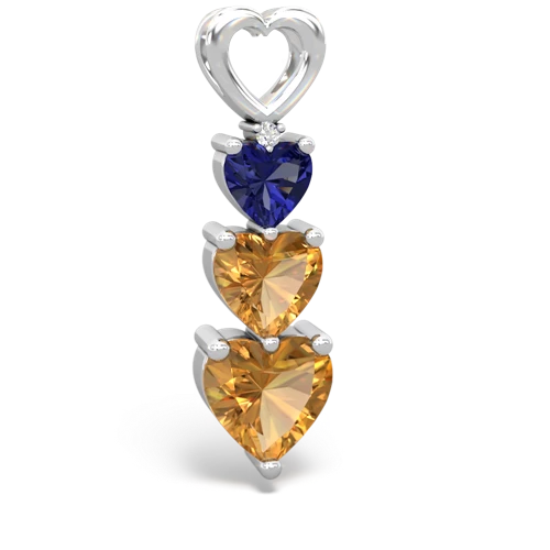 lab sapphire-citrine three stone pendant