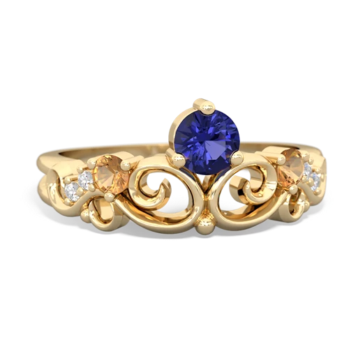 lab sapphire-citrine crown keepsake ring