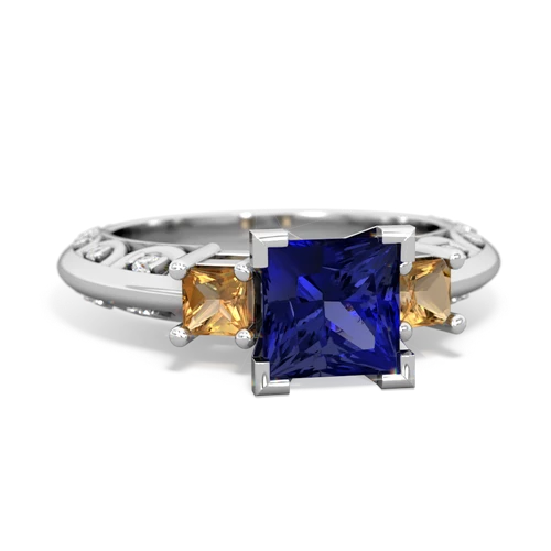 lab sapphire-citrine engagement ring