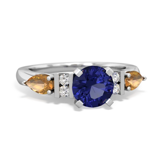 lab sapphire-citrine engagement ring