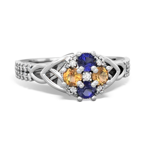 lab sapphire-citrine engagement ring