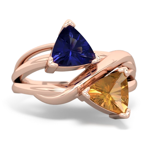 lab sapphire-citrine filligree ring