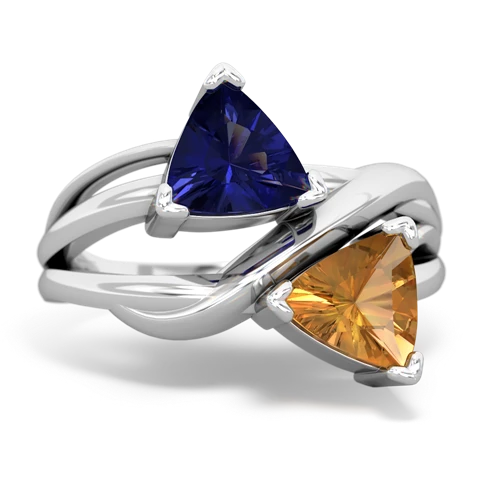 lab sapphire-citrine filligree ring