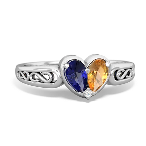 lab sapphire-citrine filligree ring