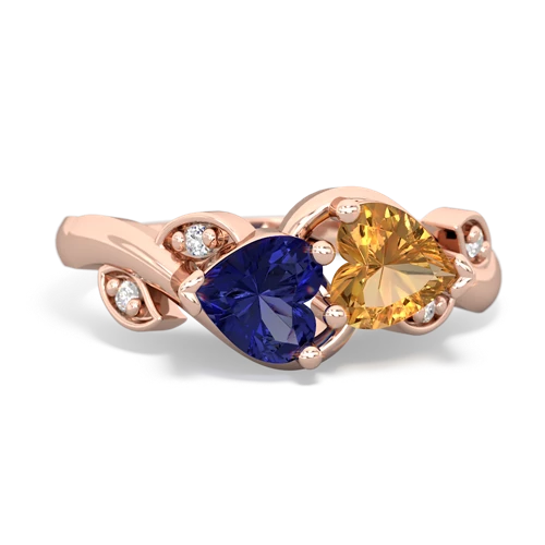 lab sapphire-citrine floral keepsake ring