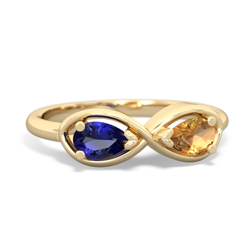 lab sapphire-citrine infinity ring