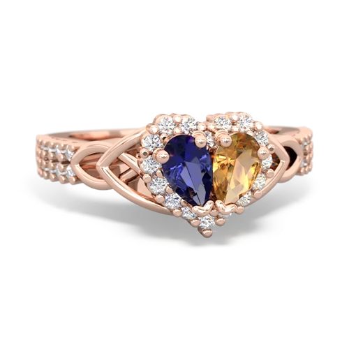 lab sapphire-citrine keepsake engagement ring