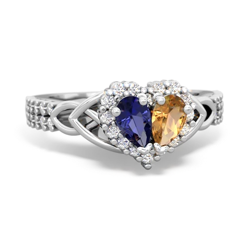 lab sapphire-citrine keepsake engagement ring