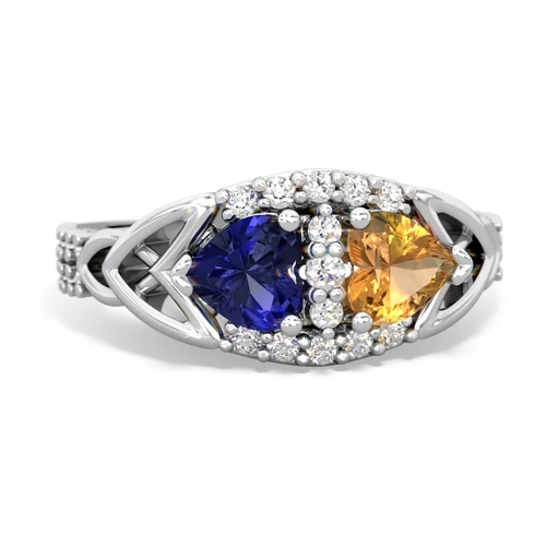 lab sapphire-citrine keepsake engagement ring