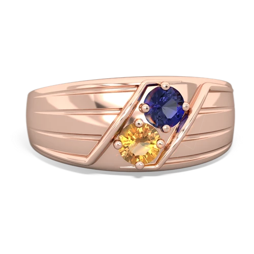 lab sapphire-citrine mens ring