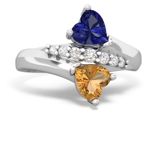 lab sapphire-citrine modern ring