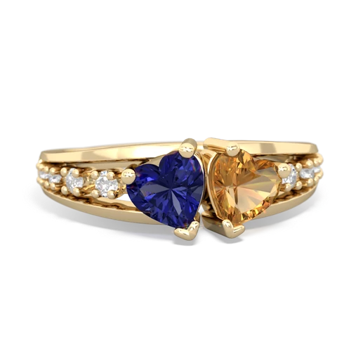 lab sapphire-citrine modern ring