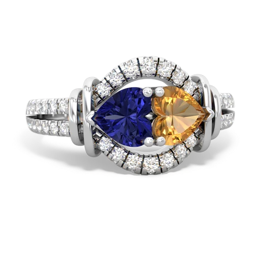 lab sapphire-citrine pave keepsake ring