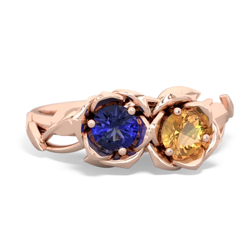 lab sapphire-citrine roses ring