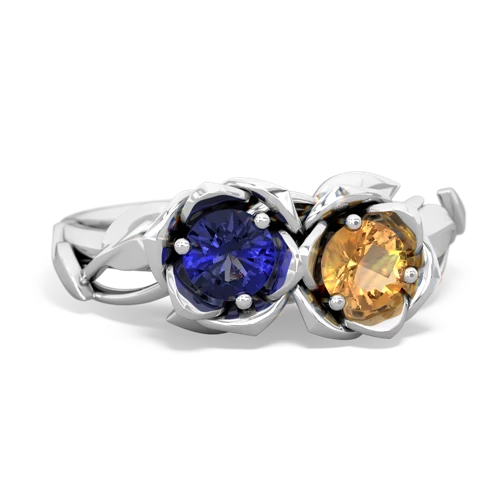 lab sapphire-citrine roses ring