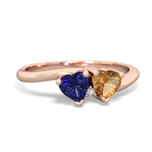 lab sapphire-citrine sweethearts promise ring